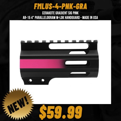 CERAKOTE GRADIENT SIG PINK | AR-15 4" Parallelogram M-Lok Handguard - Made in USA
