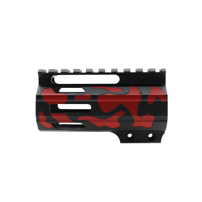CERAKOTE CAMO RED | AR-15 4" Parallelogram M-Lok Handguard - Base BLK - Pattern - RED - Made in USA