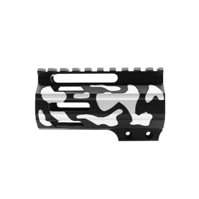CERAKOTE CAMO WHI | AR-15 4" Parallelogram M-Lok Handguard - Base BLK - Pattern - WHI - Made in USA