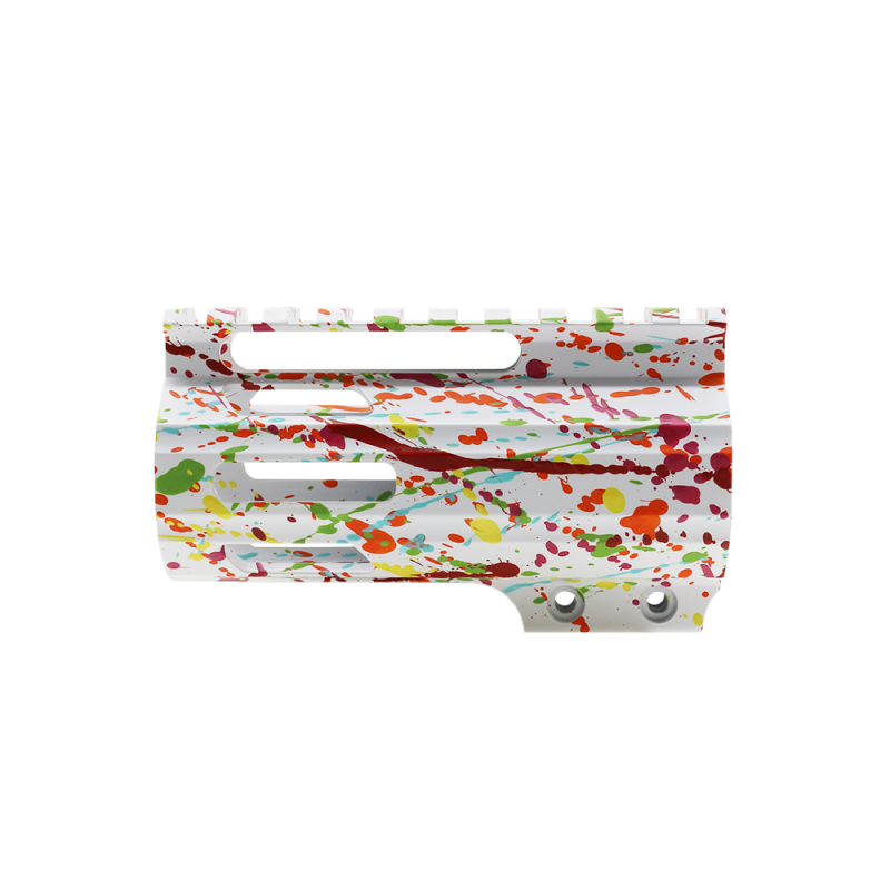 CERAKOTE SPLATTER WHI | AR-15 4" Parallelogram M-Lok Handguard - Base WHI - Pattern - RGB.RED.PNK.ORG.LEM.ZBG - MADE IN U.S.A - Made in USA CERAKOTE SPLATTER WHI | AR-15 4" Parallelogram M-Lok Handguard - Base WHI - Pattern - RGB.RED.PNK.ORG.LEM.ZBG - MADE IN U.S.A - Made in USA