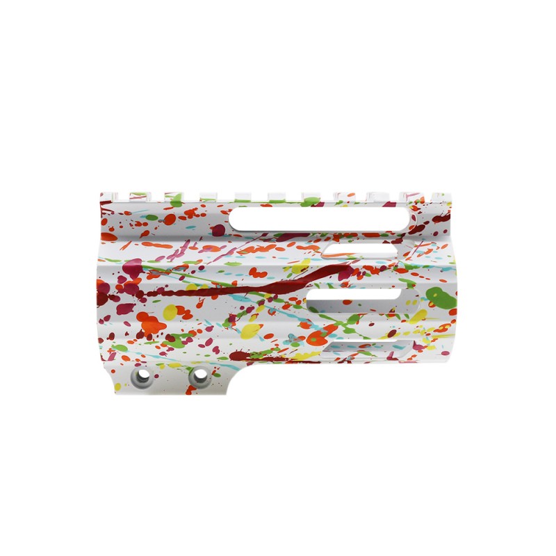 CERAKOTE SPLATTER WHI | AR-15 4" Parallelogram M-Lok Handguard - Base WHI - Pattern - RGB.RED.PNK.ORG.LEM.ZBG - MADE IN U.S.A - Made in USA CERAKOTE SPLATTER WHI | AR-15 4" Parallelogram M-Lok Handguard - Base WHI - Pattern - RGB.RED.PNK.ORG.LEM.ZBG - MADE IN U.S.A - Made in USA