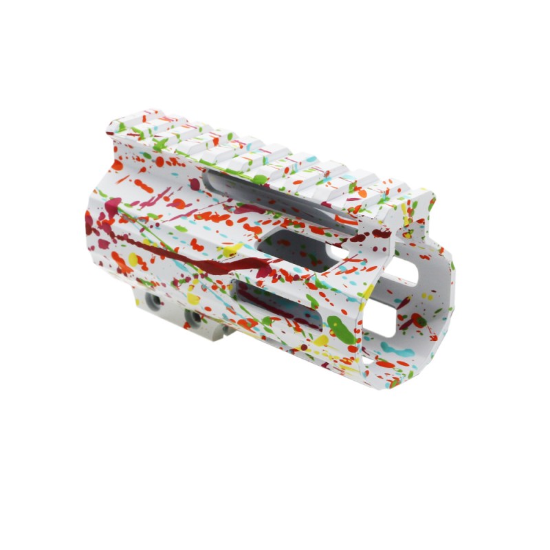 CERAKOTE SPLATTER WHI | AR-15 4" Parallelogram M-Lok Handguard - Base WHI - Pattern - RGB.RED.PNK.ORG.LEM.ZBG - MADE IN U.S.A - Made in USA CERAKOTE SPLATTER WHI | AR-15 4" Parallelogram M-Lok Handguard - Base WHI - Pattern - RGB.RED.PNK.ORG.LEM.ZBG - MADE IN U.S.A - Made in USA