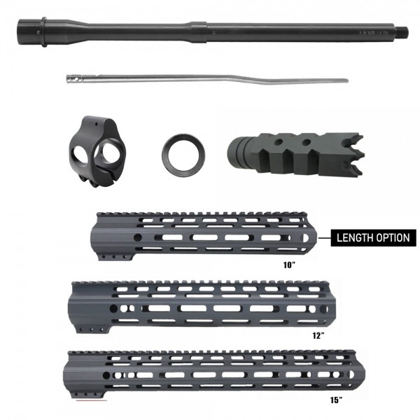 SNIPER GREY HANDGUARD LENGTH OPTION| AR-15 Nitride Barrel, Muzzle Brake, Gas Block and Gas Tube Bundle 16 SNIPER GREY HANDGUARD LENGTH OPTION| AR-15 Nitride Barrel, Muzzle Brake, Gas Block and Gas Tube Bundle 16
