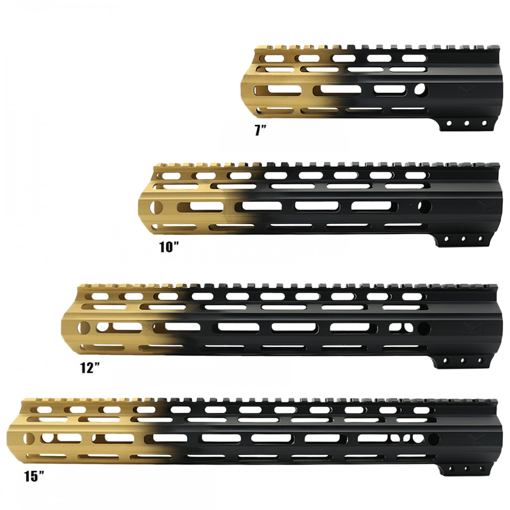 CERAKOTE GRADIENT GOLD| AR-15 ANGLE CUT CLAMP ON M-LOK HANDGUARD-MADE IN U.S.A