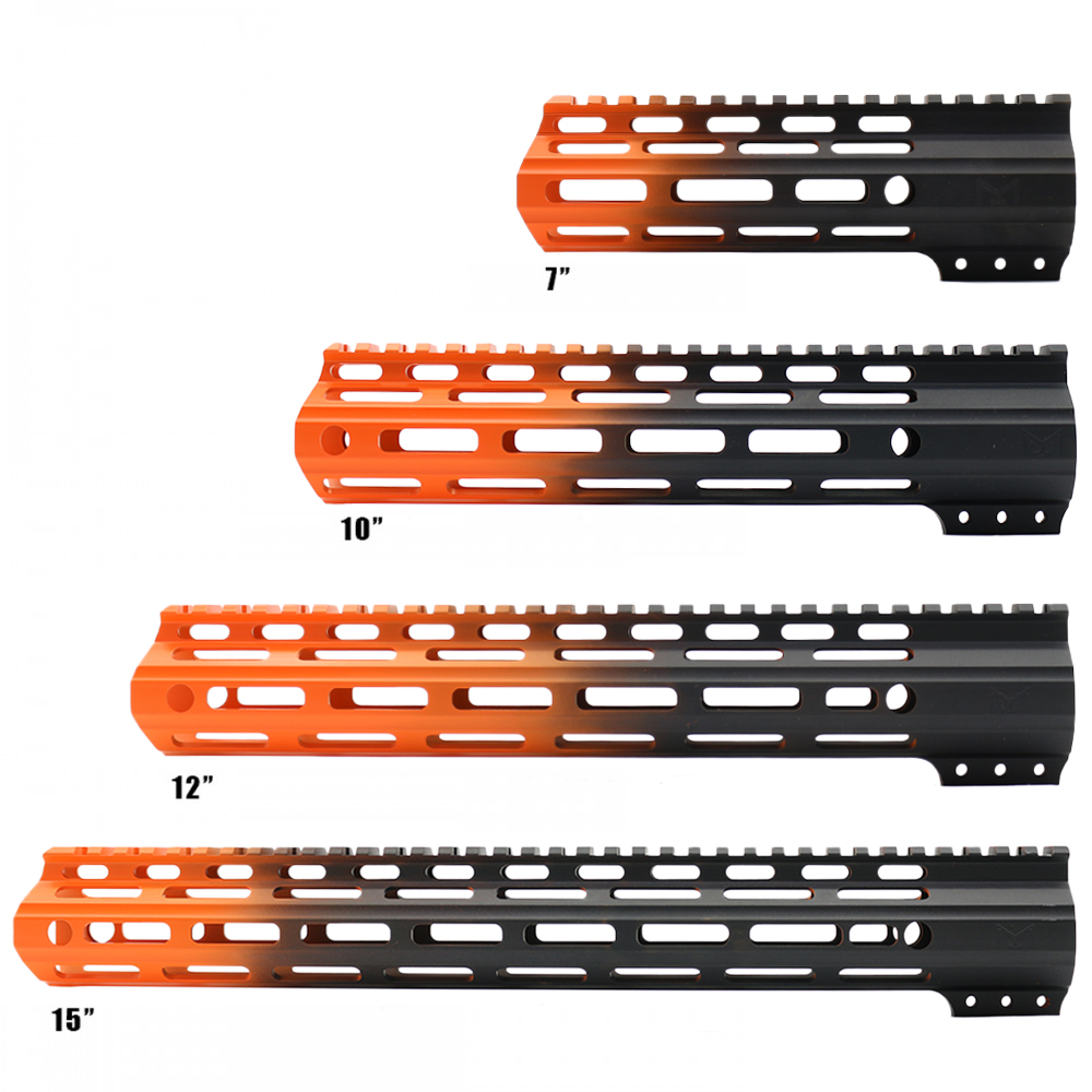 CERAKOTE GRADIENT HUNTER ORANGE| AR-15 ANGLE CUT CLAMP ON M-LOK HANDGUARD-MADE IN U.S.A