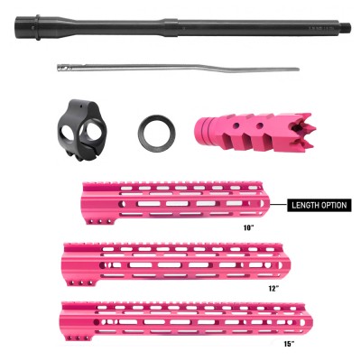 PINK HANDGUARD LENGTH OPTION| AR-15 Nitride Barrel, Muzzle Brake, Gas ...