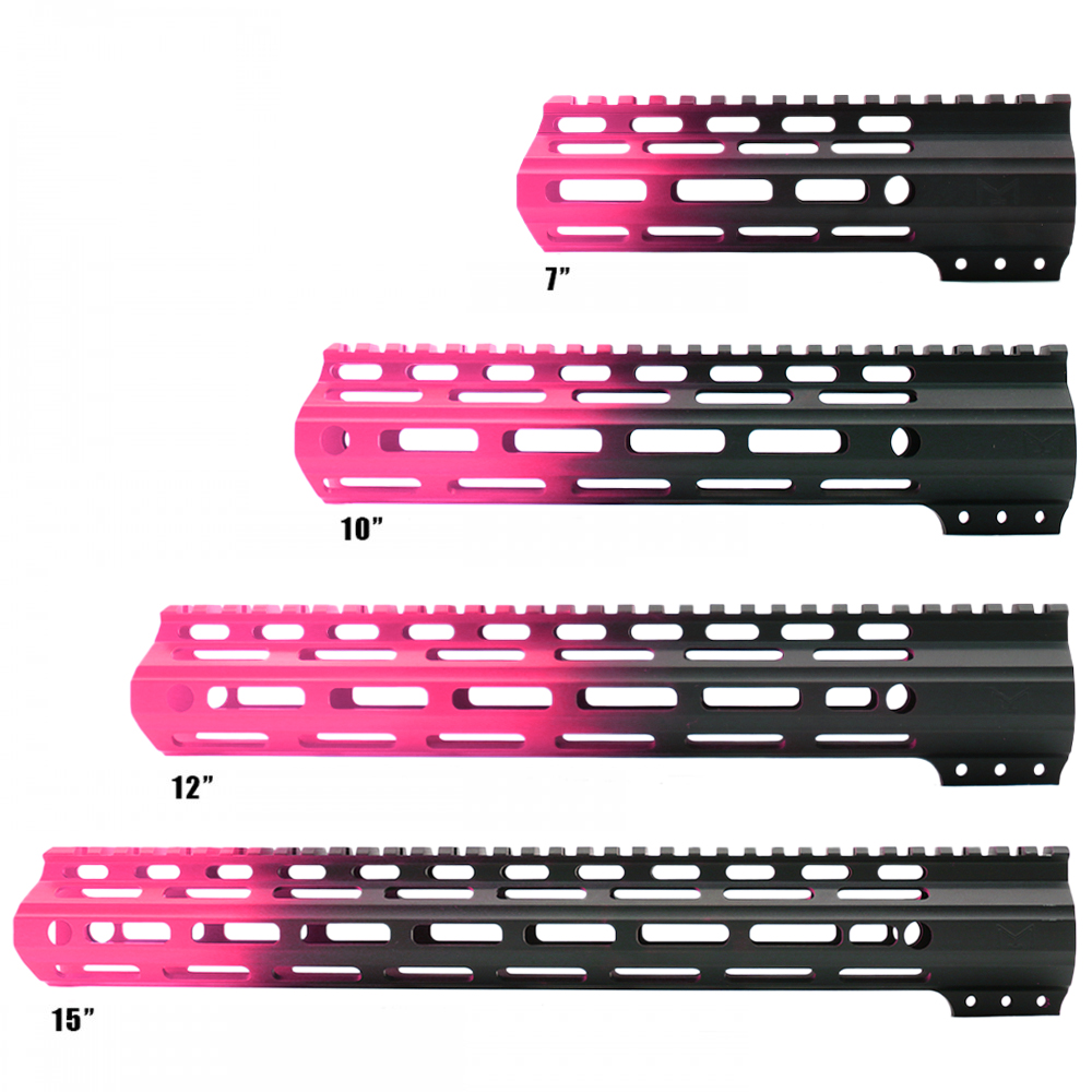 CERAKOTE GRADIENT PINK| AR-15 ANGLE CUT CLAMP ON M-LOK HANDGUARD-MADE IN U.S.A