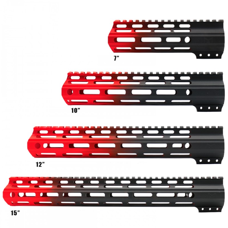 CERAKOTE GRADIENT RED| AR-15 ANGLE CUT CLAMP ON M-LOK HANDGUARD-MADE IN U.S.A