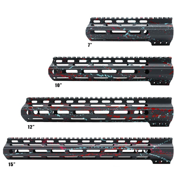 CERAKOTE SPLATTER SGY | AR-15 Angle Cut Clamp on M-LOK Handguard - Base SGY - Pattern - RED.PNK.RGB - Made in U.S.A CERAKOTE SPLATTER SGY | AR-15 Angle Cut Clamp on M-LOK Handguard - Base SGY - Pattern - RED.PNK.RGB - Made in U.S.A