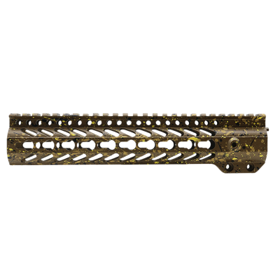 Cerakote Splatter| AR-15 10'' Handguard Clamp On Rail System - Base Burnt Bronze - Pattern - Gold - Black - Lemon Zest