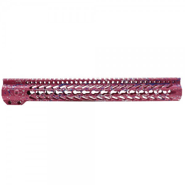 CERAKOTE SPLATTER PNK | AR-15 15'' Clamp On Rail System - Base PNK - Pattern - SLV.WHI.BLU CERAKOTE SPLATTER PNK | AR-15 15'' Clamp On Rail System - Base PNK - Pattern - SLV.WHI.BLU