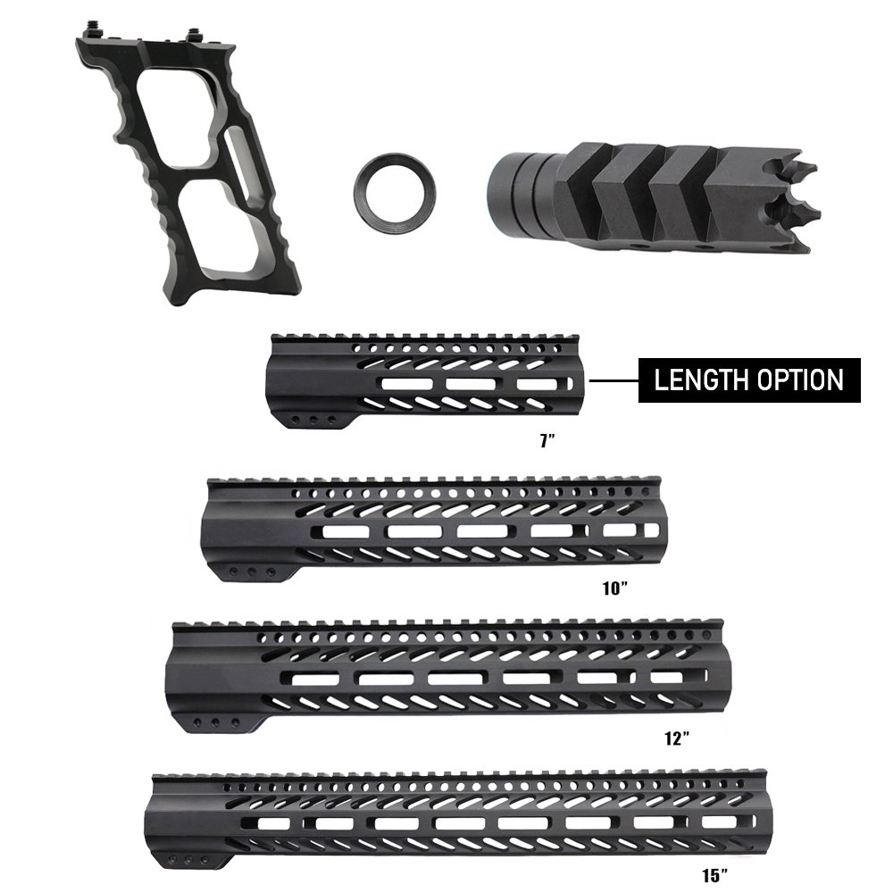 AR-15 Handguard Muzzle Brake and Foregrip Combo LENGTH OPTION| FSSM-
