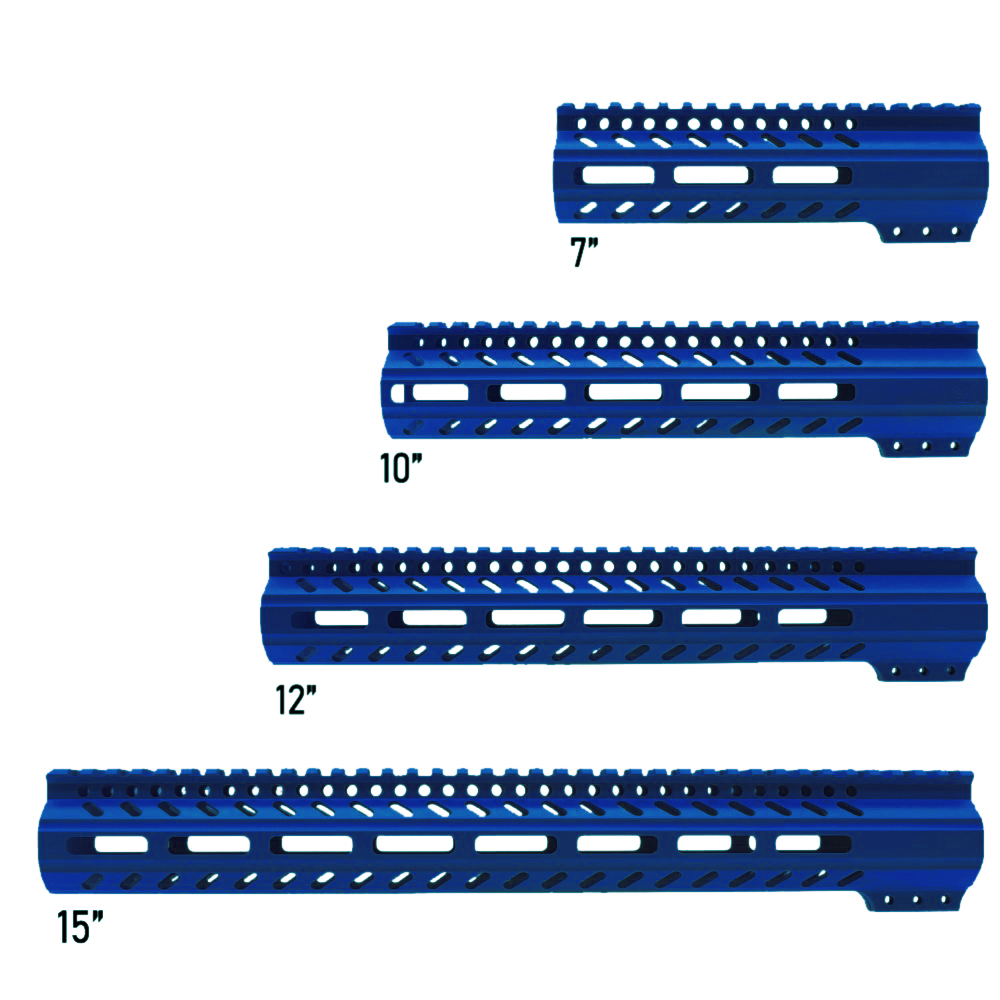 CERAKOTE BLUE FLAME | AR-15 M-LOK Super Slim Free Float Handguard with Steel Barrel Nut | Made in USA CERAKOTE BLUE FLAME | AR-15 M-LOK Super Slim Free Float Handguard with Steel Barrel Nut | Made in USA