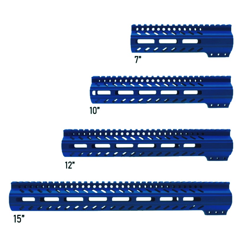 CERAKOTE BLUE FLAME | AR-15 M-LOK Super Slim Free Float Handguard with Steel Barrel Nut | Made in USA CERAKOTE BLUE FLAME | AR-15 M-LOK Super Slim Free Float Handguard with Steel Barrel Nut | Made in USA