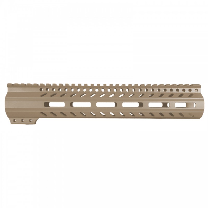 CERAKOTE FDE | AR-15 M-LOK Super Slim Free Float Handguard with Steel Barrel Nut | Made in USA