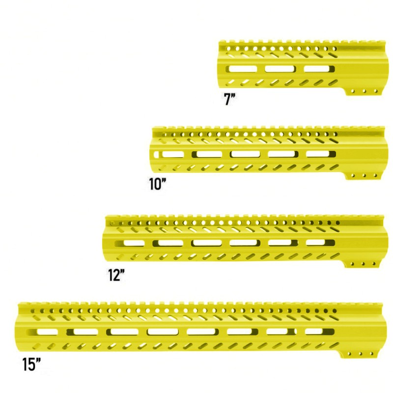 CERAKOTE LEMON ZEST | AR-15 M-LOK Super Slim Free Float Handguard with Steel Barrel Nut | Made in USA