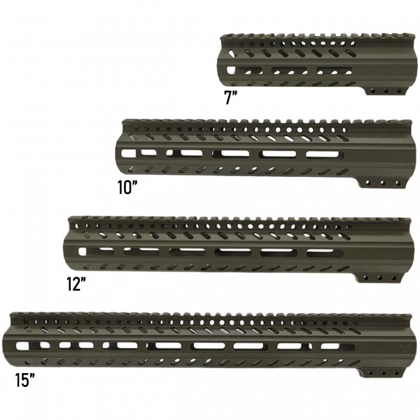 CERAKOTE ODG | AR-15 M-LOK Super Slim Free Float Handguard with Steel Barrel Nut | Made in USA CERAKOTE ODG | AR-15 M-LOK Super Slim Free Float Handguard with Steel Barrel Nut | Made in USA