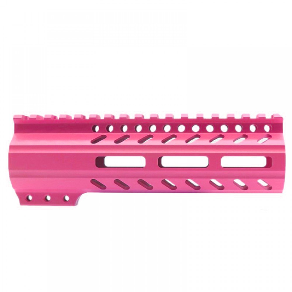 CERAKOTE PINK | AR-15 M-LOK Super Slim Free Float Handguard with Steel Barrel Nut | Made in USA