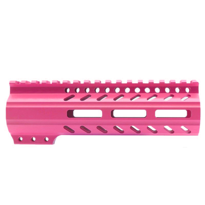 CERAKOTE PINK | AR-15 M-LOK Super Slim Free Float Handguard with Steel Barrel Nut | Made in USA