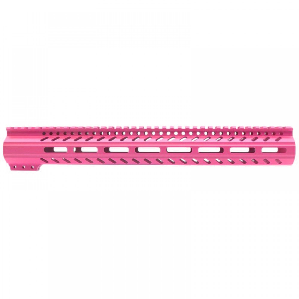 CERAKOTE PINK | AR-15 M-LOK Super Slim Free Float Handguard with Steel Barrel Nut | Made in USA