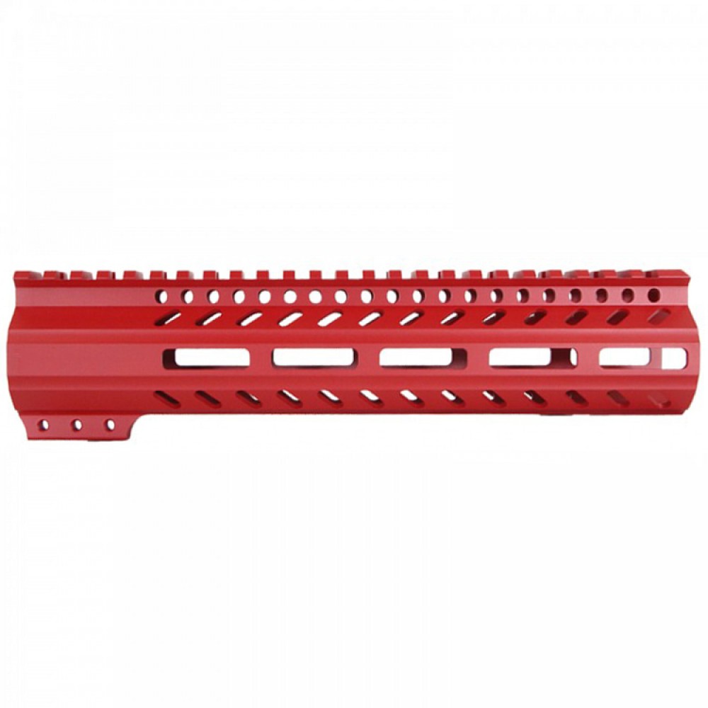 CERAKOTE RED | AR-15 M-LOK Super Slim Free Float Handguard with Steel Barrel Nut | Made in USA