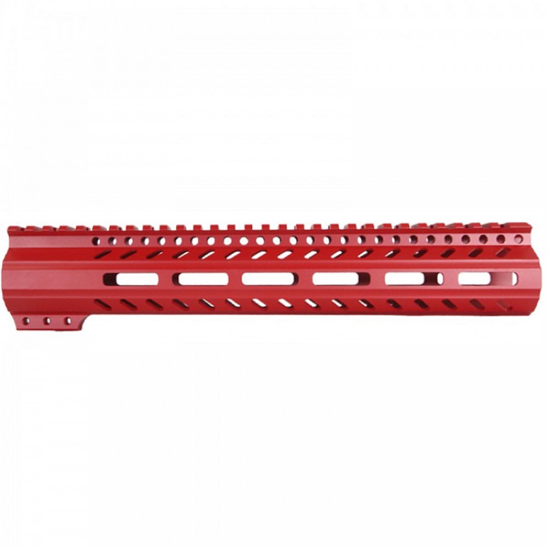 CERAKOTE RED | AR-15 M-LOK Super Slim Free Float Handguard with Steel Barrel Nut | Made in USA