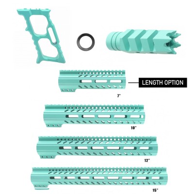 CERAKOTE ROBINS EGG| AR-15 Handguard Muzzle Brake and Foregrip Combo LENGTH OPTION| FSSM-RGB