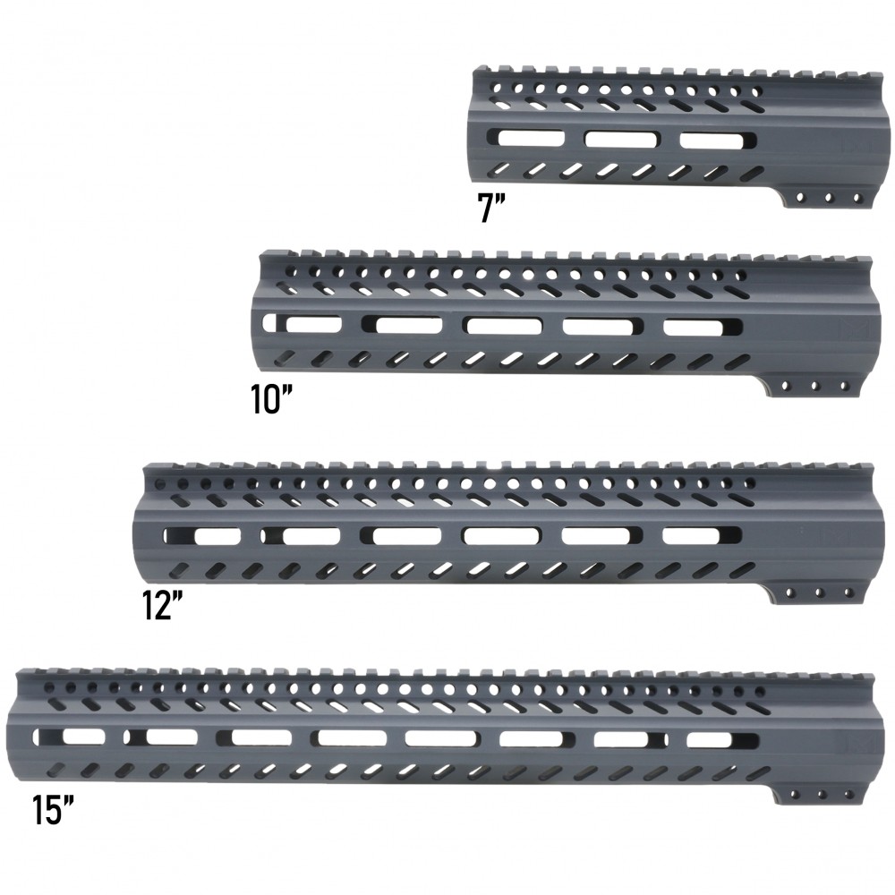 CERAKOTE SNIPER GRAY | AR-15 M-LOK Super Slim Free Float Handguard with Steel Barrel Nut | Made in USA