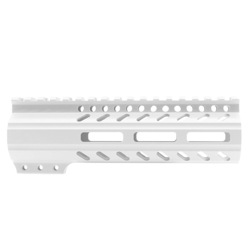 CERAKOTE White| AR-15 M-LOK Super Slim Free Float Handguard with Steel Barrel Nut | Made in USA