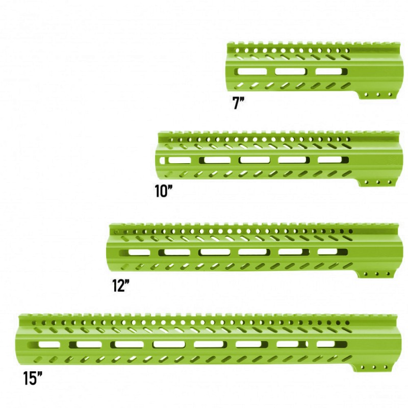 CERAKOTE ZOMBIE GREEN | AR-15 M-LOK Super Slim Free Float Handguard with Steel Barrel Nut | Made in USA