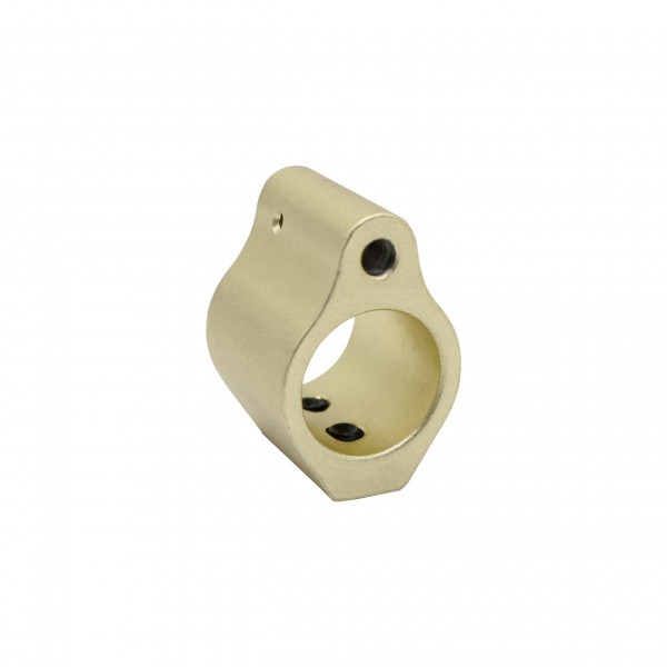 Low Profile Gold Aluminum Gas Block- .750" Diameter | MADE IN U.S.A