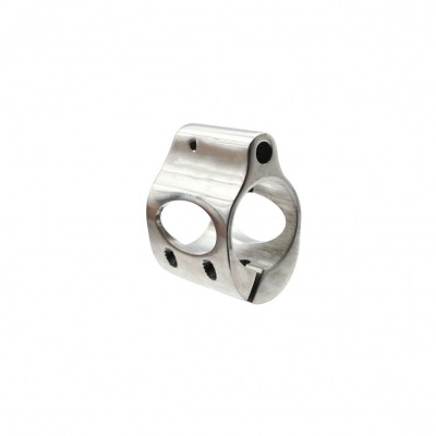 Low Profile Polished Stainless Steel Micro Gas Block - Clamp-on Design