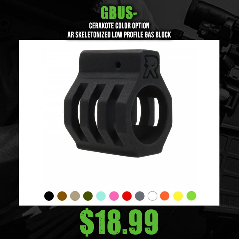 CERAKOTE COLOR OPTION| AR Skeletonized Low Profile Gas Block CERAKOTE COLOR OPTION| AR Skeletonized Low Profile Gas Block