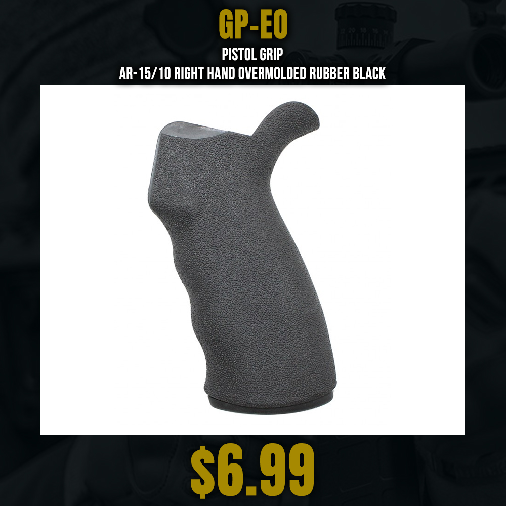 Pistol Grip AR-15/10 Right Hand Overmolded Rubber Black