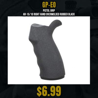 Pistol Grip AR-15/10 Right Hand Overmolded Rubber Black