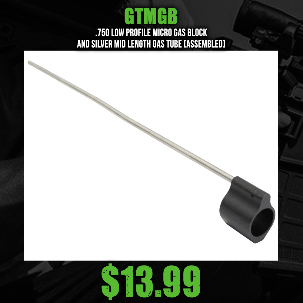 .750 Low Profile Micro Gas Block And Silver Mid Length Gas Tube [Assembled]