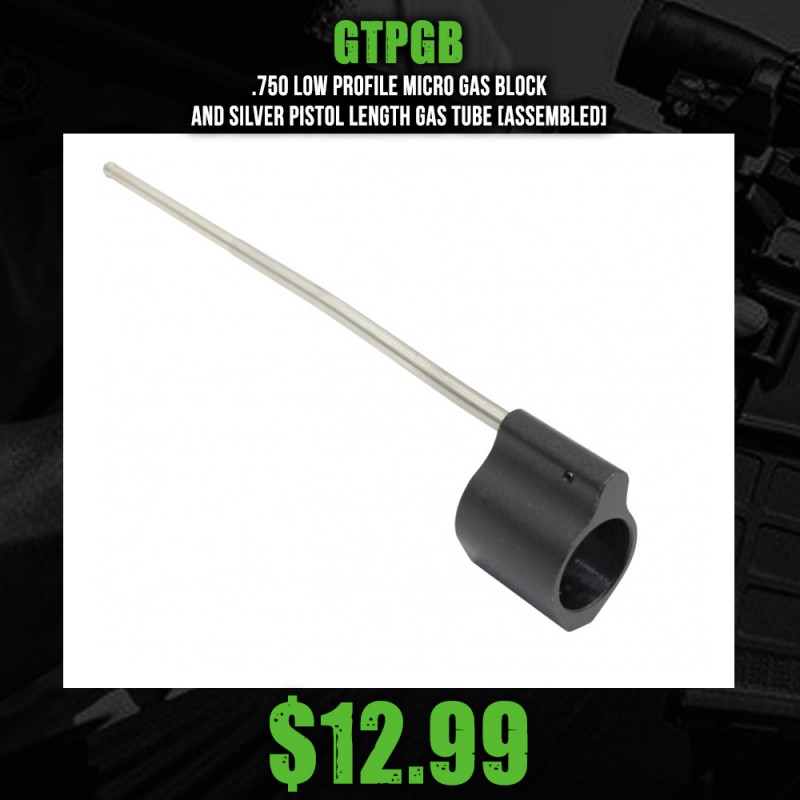 .750 Low Profile Micro Gas Block And Silver Pistol Length Gas Tube [Assembled]