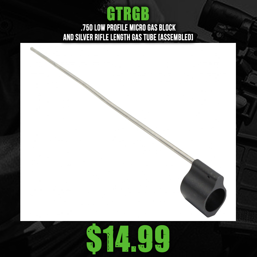 .750 Low Profile Micro Gas Block and Silver Rifle Length Gas Tube [Assembled]