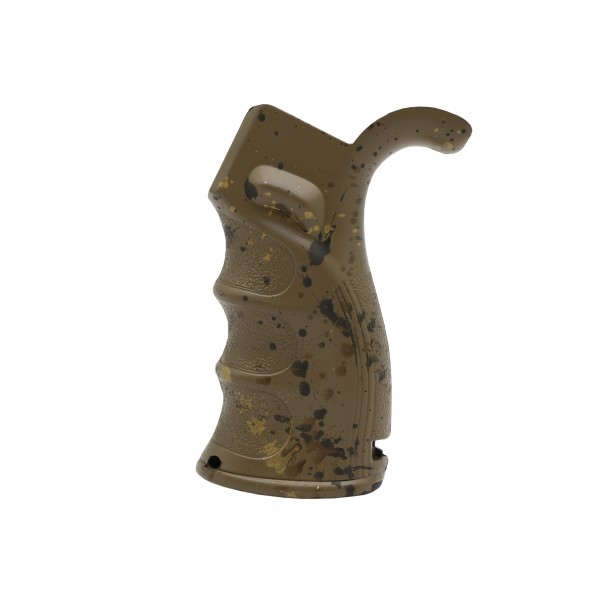 CERAKOTE SPLATTER FDE | AR Polymer Pistol Grip - Base FDE - Pattern - BBR.ODG.GLD CERAKOTE SPLATTER FDE | AR Polymer Pistol Grip - Base FDE - Pattern - BBR.ODG.GLD