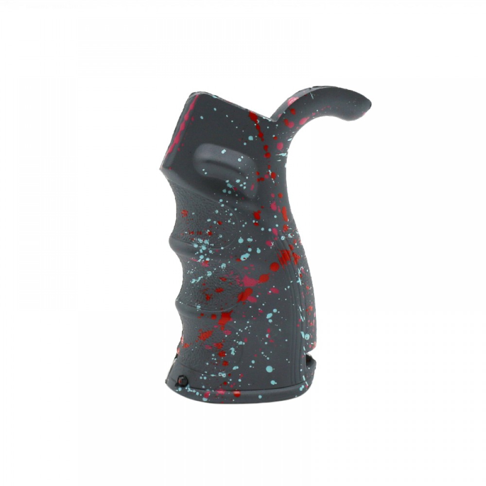 Cerakote Splatter| AR Polymer Pistol Grip - Base Sniper Gray- Pattern- Red- Pink- Robins Egg