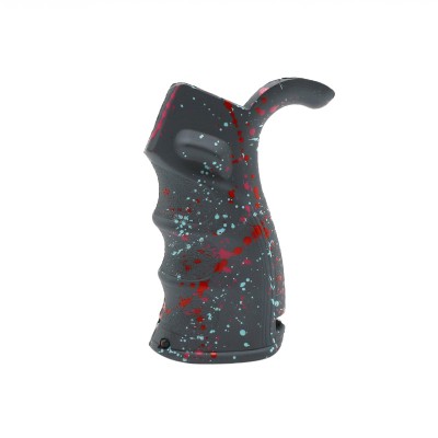 CERAKOTE SPLATTER SGY | AR Polymer Pistol Grip - Base SGY - Pattern - RED.PNK.RGB