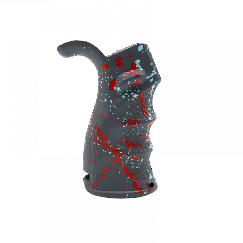 Cerakote Splatter| AR Polymer Pistol Grip - Base Sniper Gray- Pattern- Red- Pink- Robins Egg