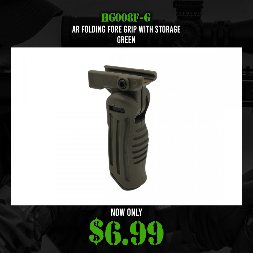 AR Folding Fore Grip with Storage| GREEN