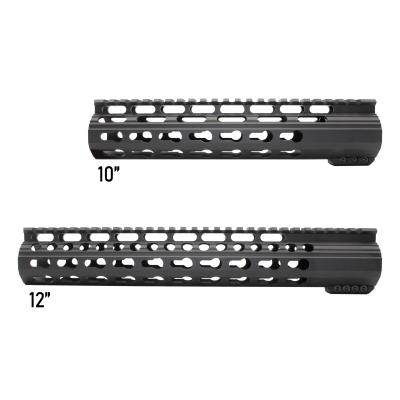 AR-10 / LR-308 10" 12'' Slim Keymod Free Float Clamp-On Style Hand Guard W/ Detachable Rails