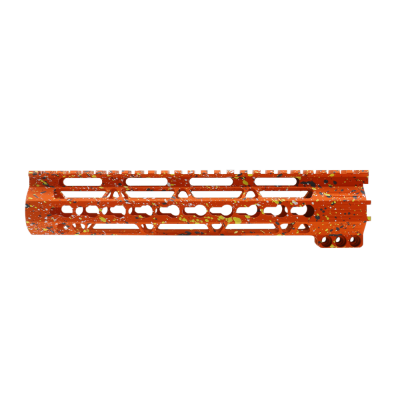 Cerakote Splatter| AR-15 10'' Clamp On Free Float Keymod Handguard - Base Hunter Orange - Pattern - Sniper Gray - Bright White - Lemon Zest