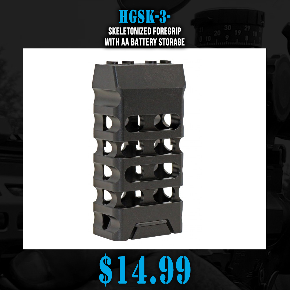 Skeletonized Foregrip with AA Battery Storage Skeletonized Foregrip with AA Battery Storage