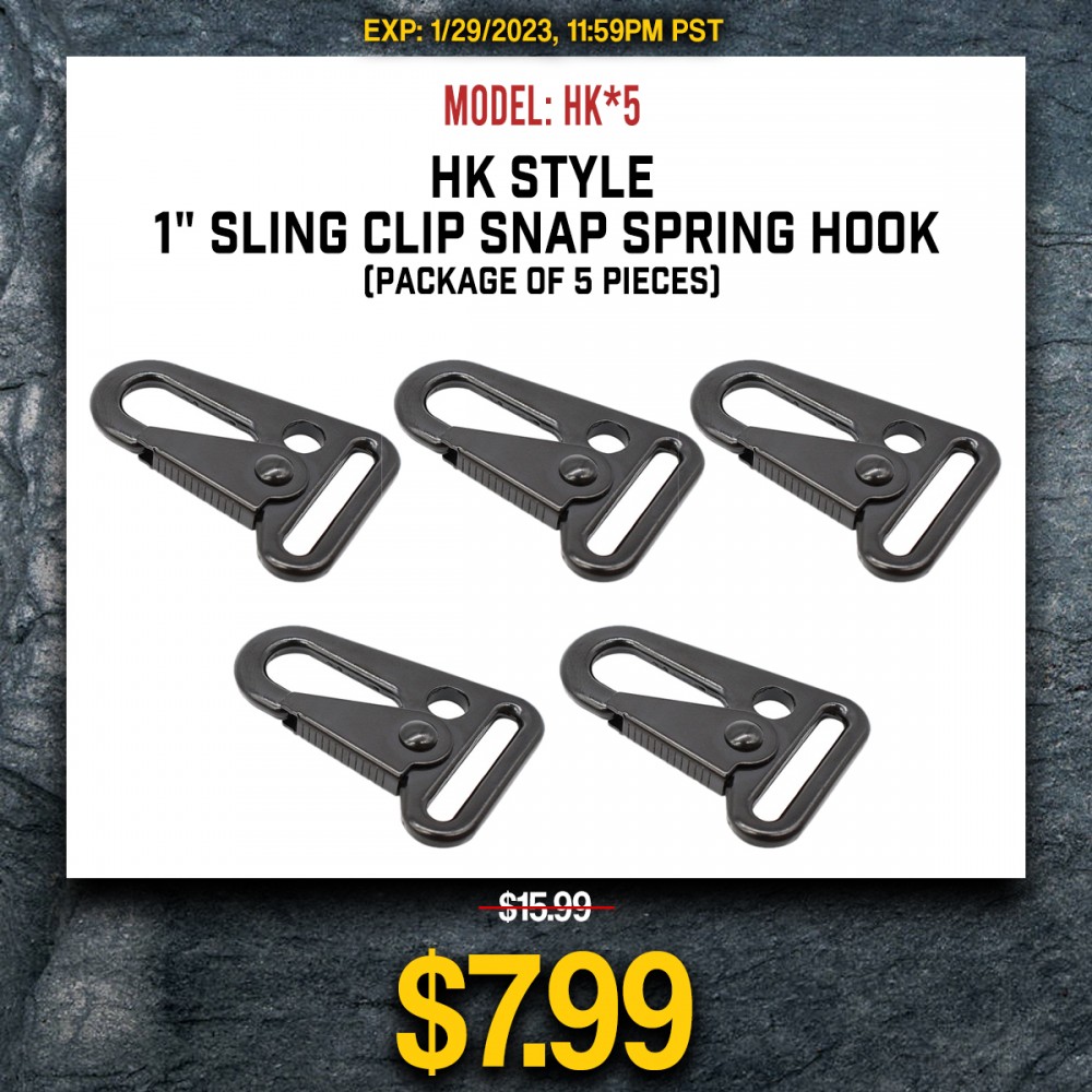 HK Style 1" Sling Clip Snap Spring Hook(Package Of 5 Pieces)