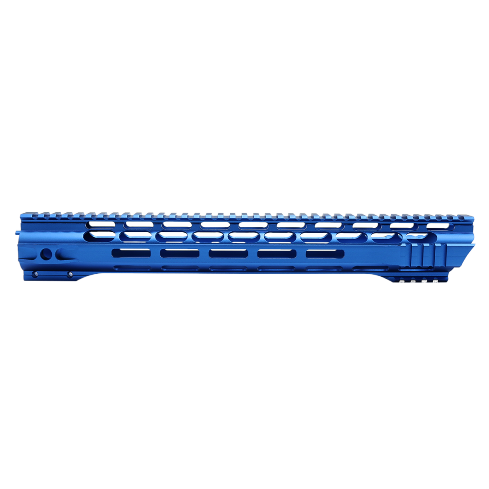 AR-15 Skeleton Free Float Handguard 15 Inch- Slant Cut-BLUE- Made in USA 