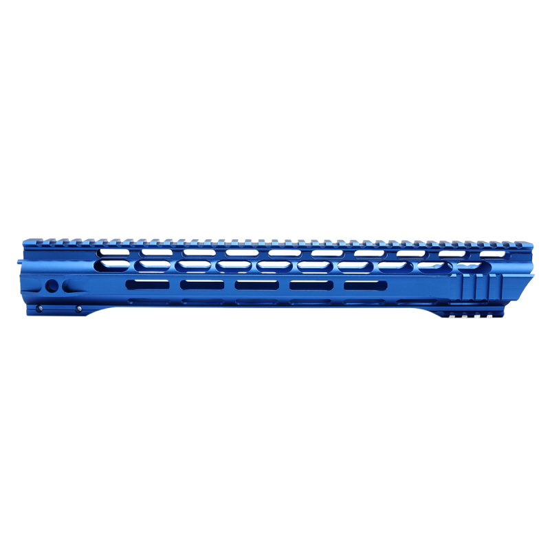 AR-15 Skeleton Free Float Handguard 15 Inch- Slant Cut-BLUE- Made in USA 