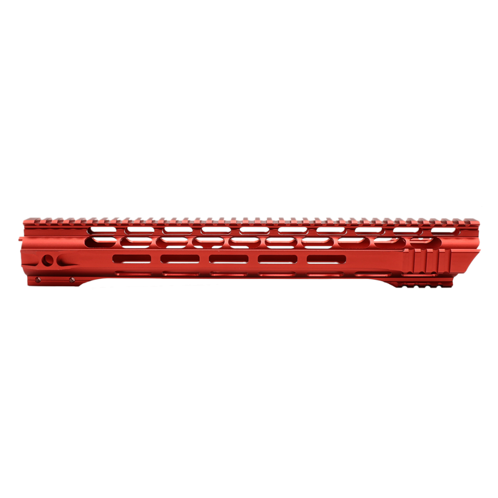 AR-15 Skeleton Free Float Handguard 15 Inch- Slant Cut-RED- Made in USA 